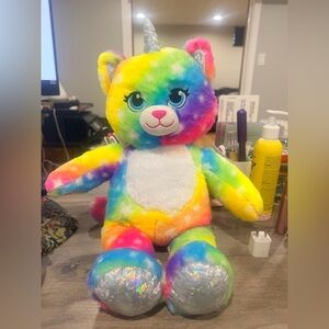 Build a bear Plush Rainbow Unicorn Cat Stuffed Toy - Multicolor